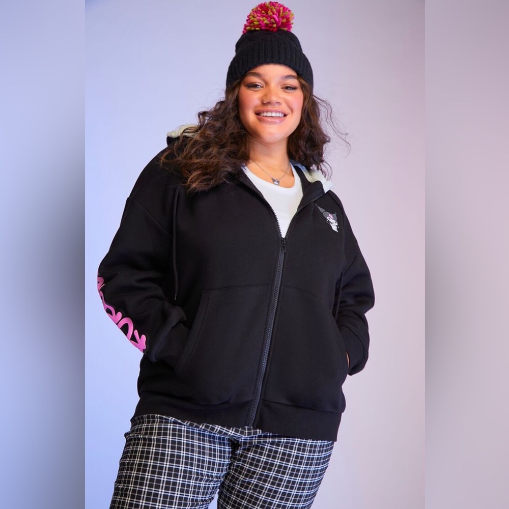 Plus Size Hello Kitty & Friends Kuromi Fleece Hoodie